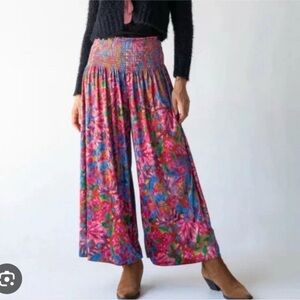 Natural Life Velvet Floral Palazzo Pants XL NWT Boho